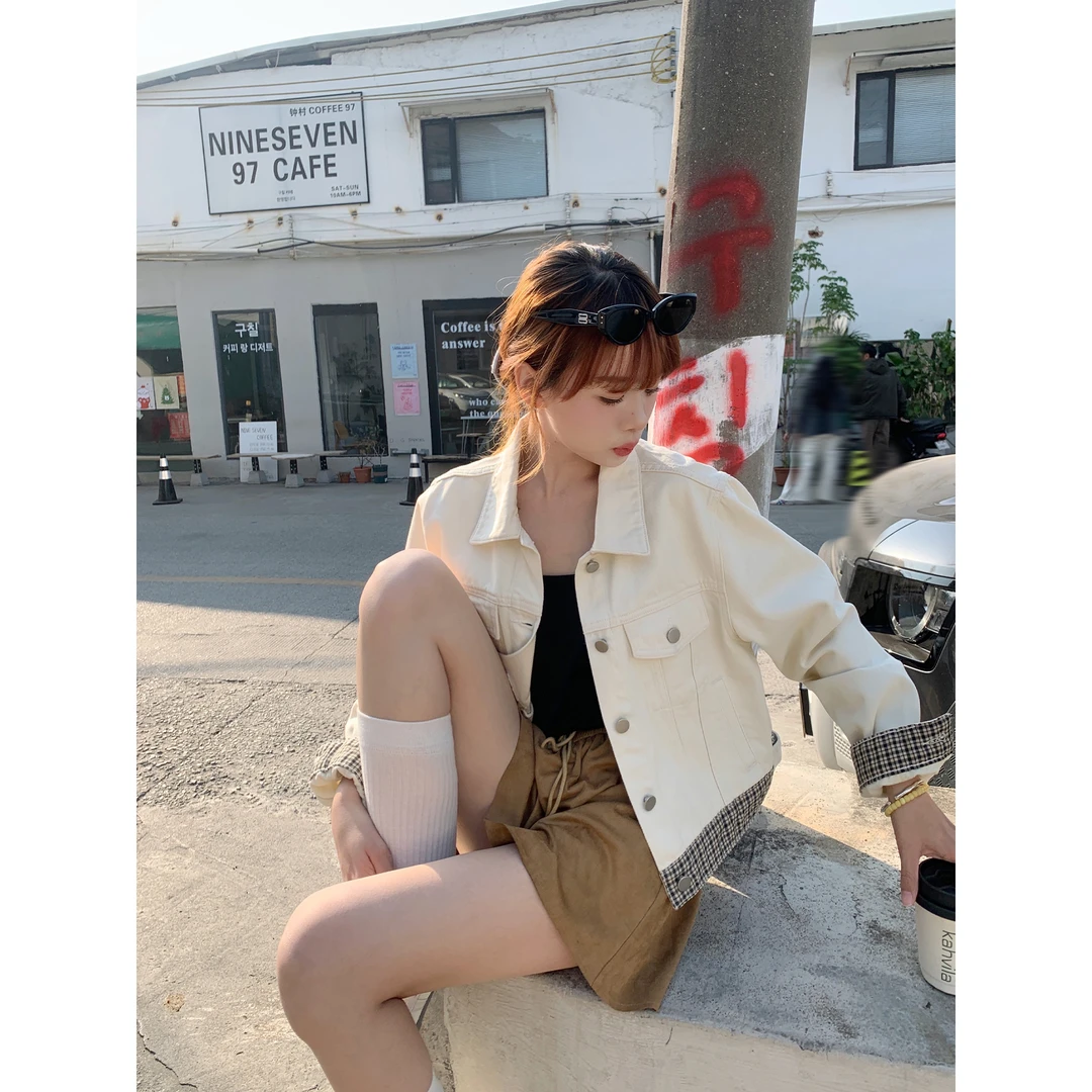 切糕自制【春日出逃】小个子女牛仔新款短款外套