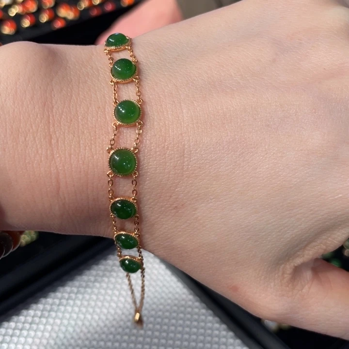 和田玉银S925镶嵌手链