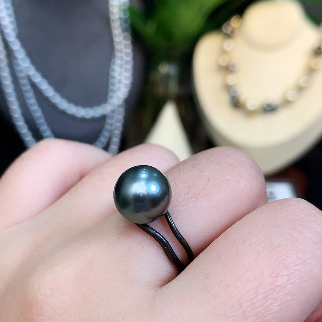 海水珍珠银S925镶嵌戒指