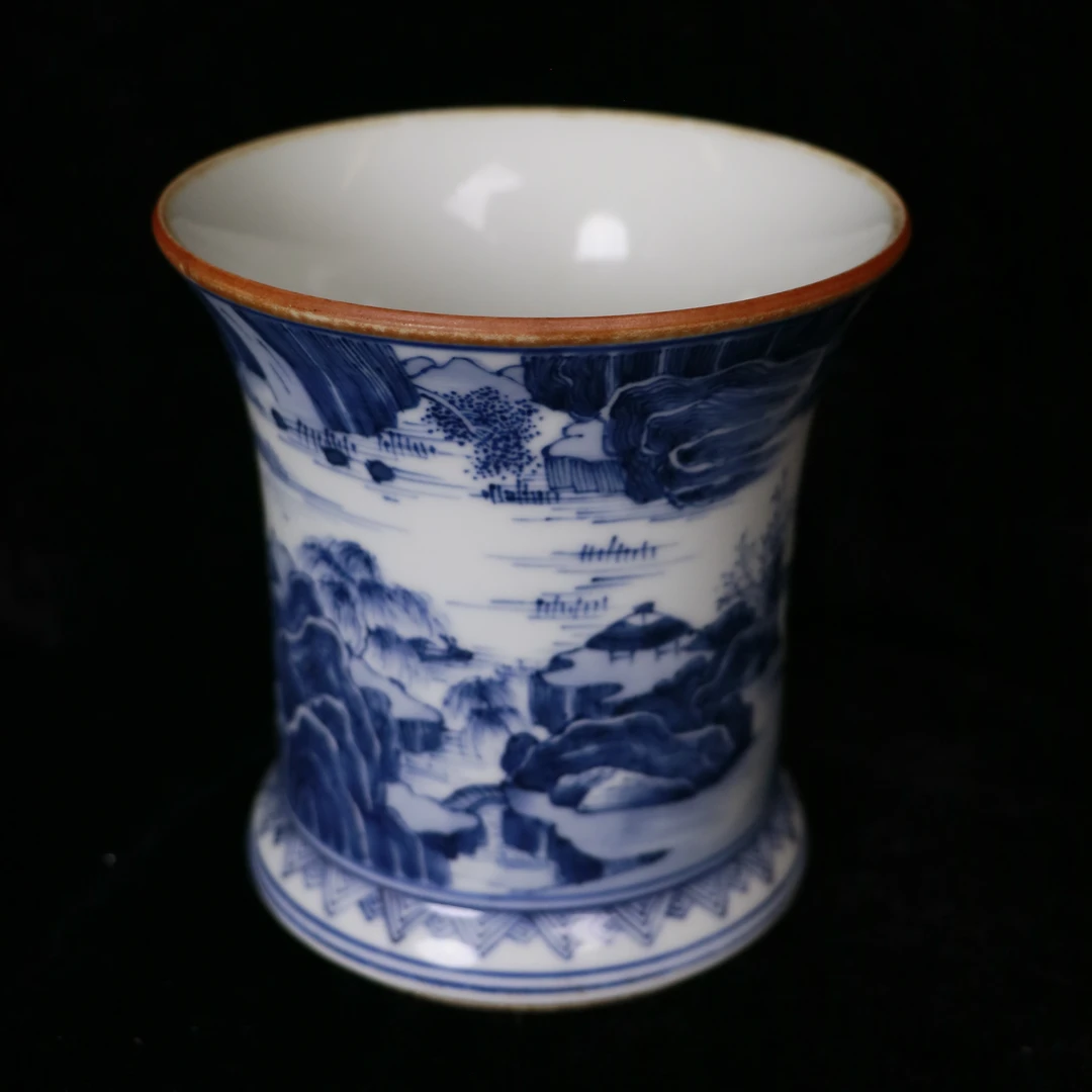 青花山水通景图束腰笔海X331P