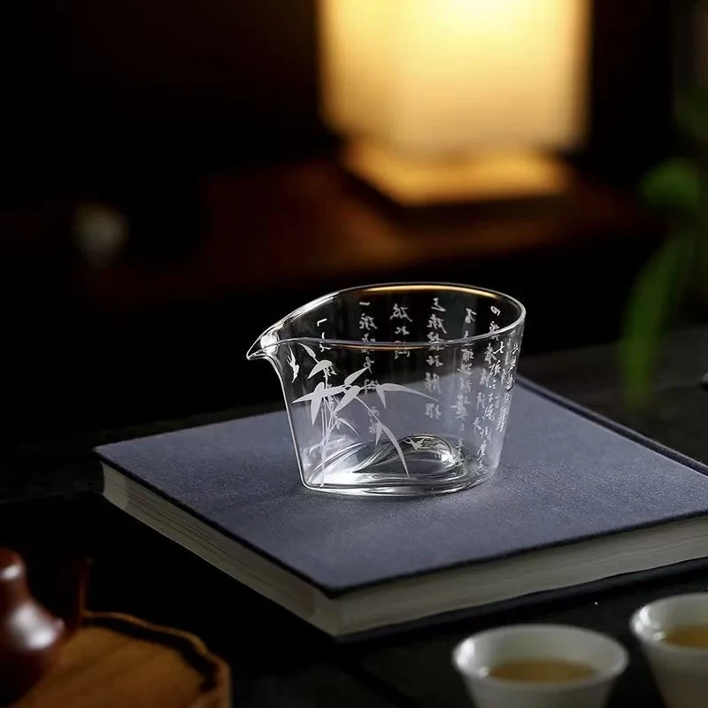 高硼硅公道杯禅意耐热透明玻璃分茶器6