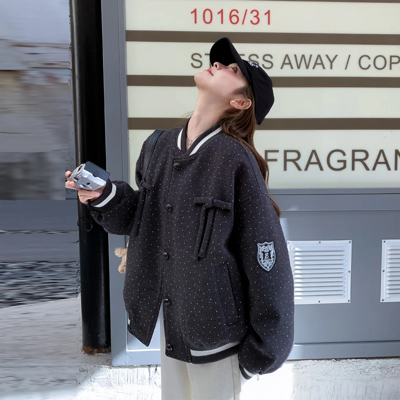 甜酷风棒球服女2025春秋新款今年流行贴标韩系穿搭学院风短款外套