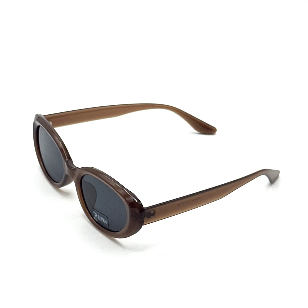 【594】茶色TR偏光猫眼墨镜平光镜可配近视时尚复古超轻豹纹平光