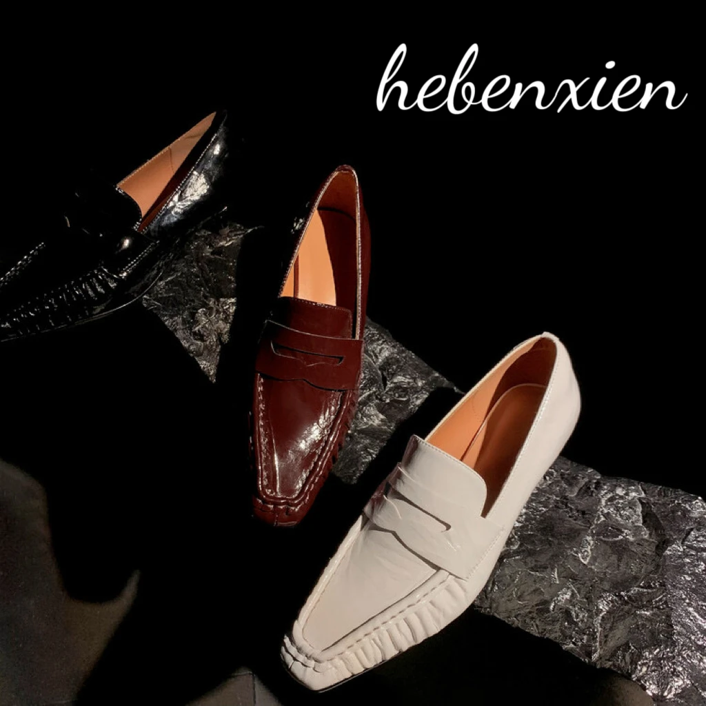 复古港风方头英伦细跟浅口单鞋真皮百搭时尚马衔扣低跟春季皮鞋