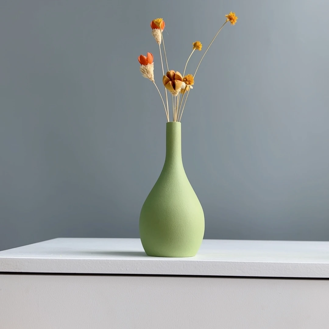 摆件陶瓷小花瓶摆件含花总高约20-30cm