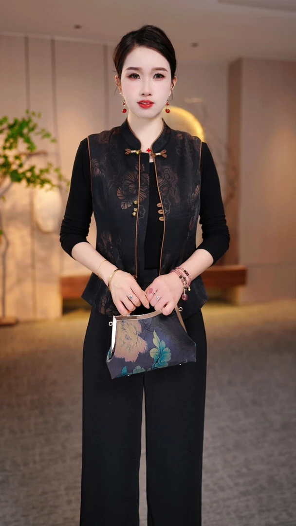 两件套2025春季新款气质显瘦加大码中长款妈妈装ZRF-25395