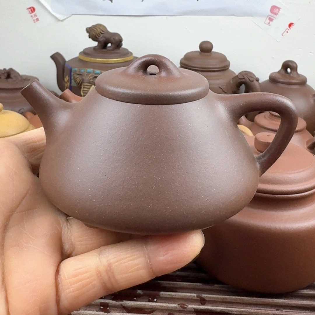 紫砂茶壶180cc子冶石瓢紫泥