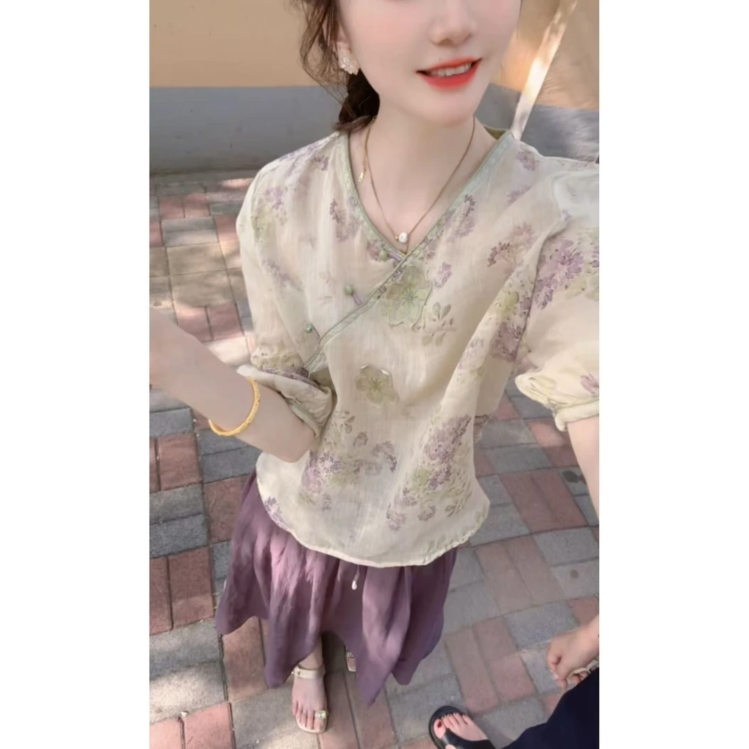 『水墨晕染U』GYXM设计显瘦百搭时尚衬衫90063