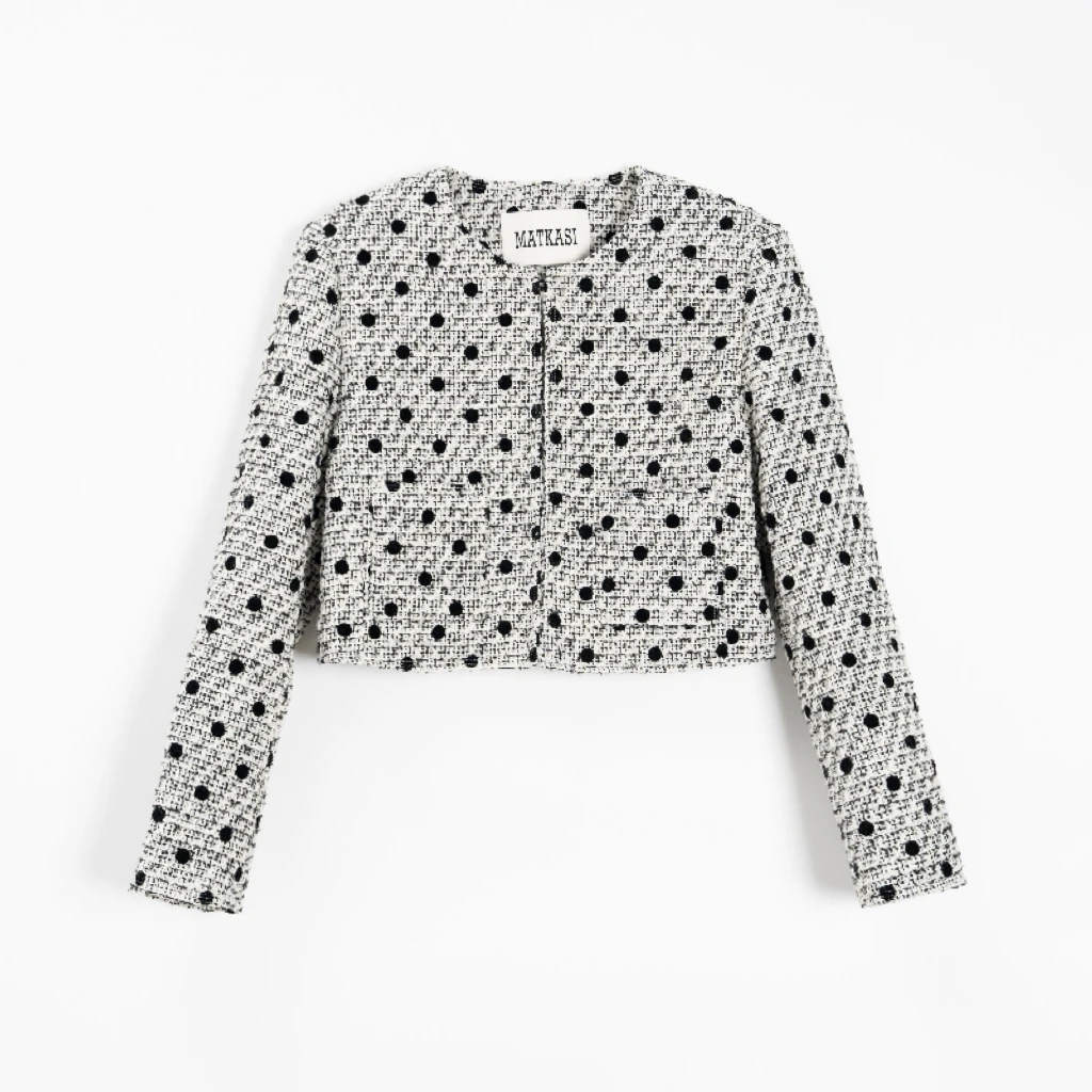 MATKASI 波点控外套时尚波点小香气质典雅短款外套