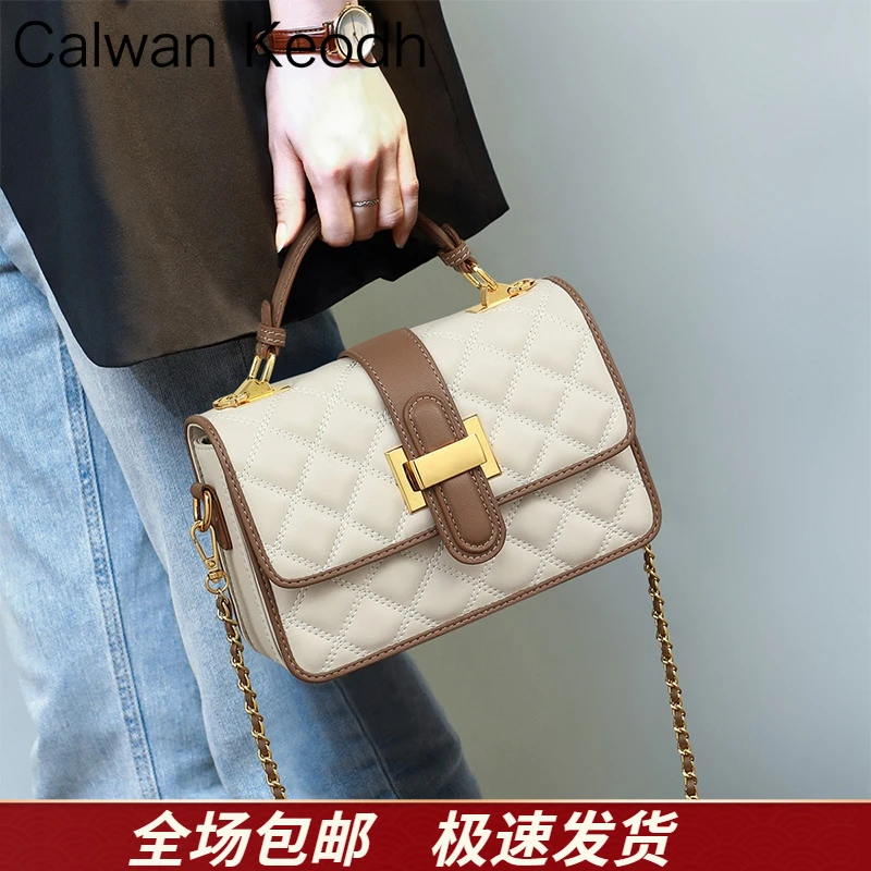 Calwan Keodh真皮包包女轻奢手提包斜挎时尚生日礼物送女友送老婆