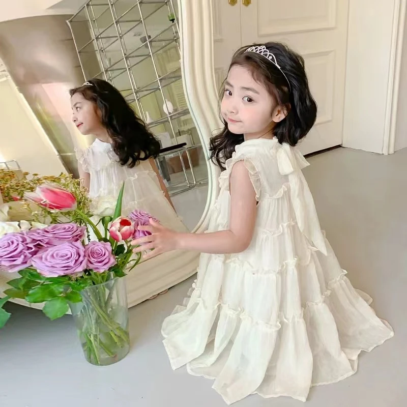 蛋糕裙女连衣裙女童萝莉塔裙子纱裙女宝夏季泡泡袖