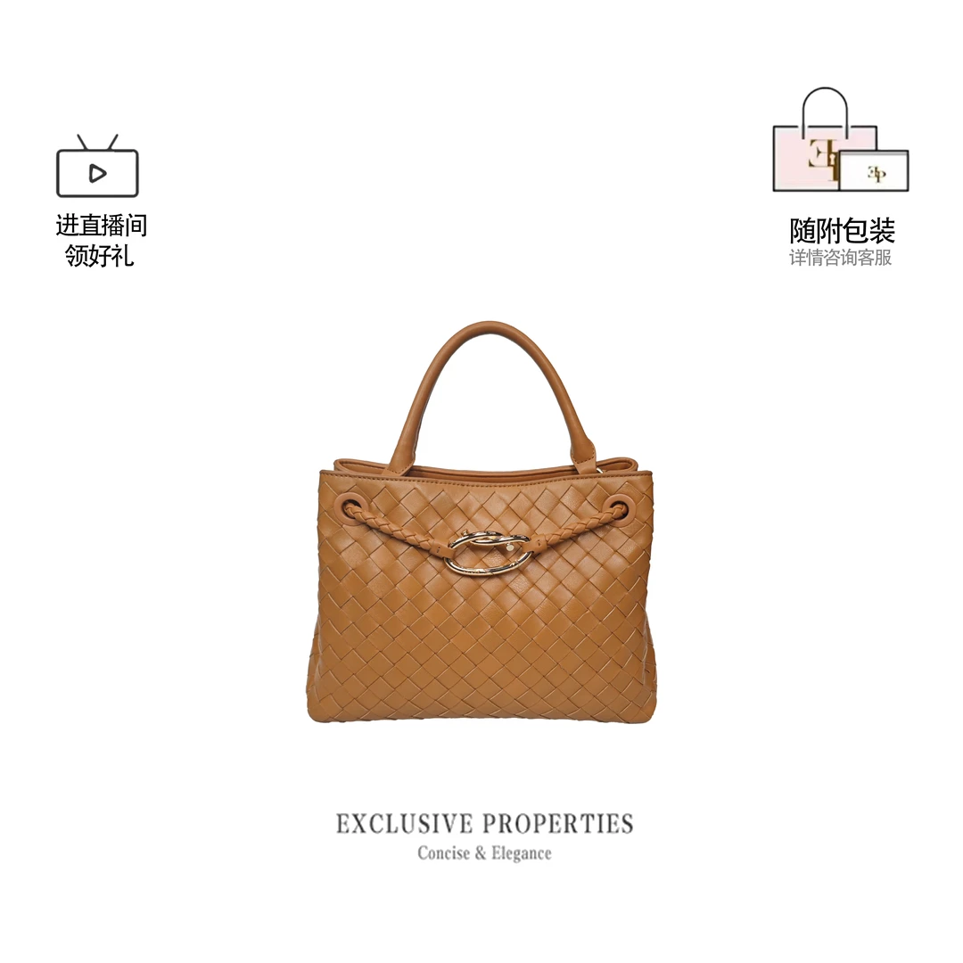 品牌原单带标出口头层小羊皮手工编织包斜挎包手提包单肩25C0301