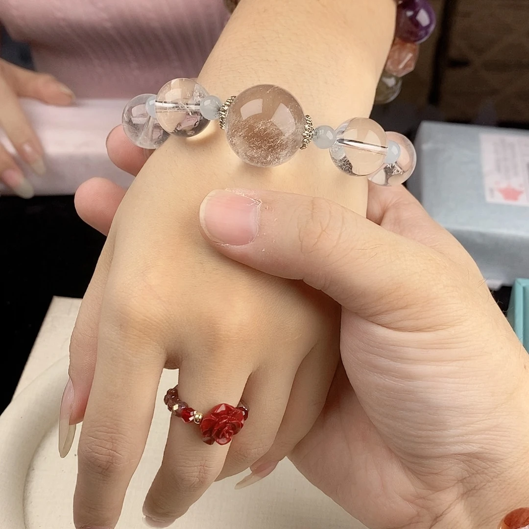 银S925镀金镶嵌手链水晶