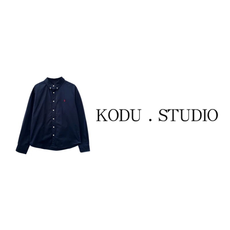 I【刻度KODU】RUN-4926早春经典款气质百搭翻领单排扣刺绣长袖衬衫