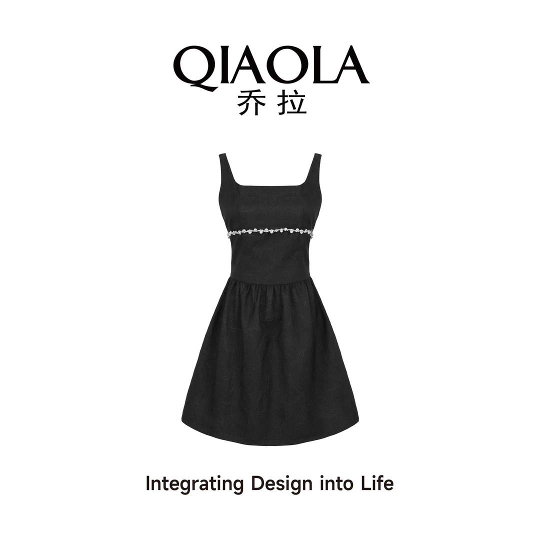 【星辰梦舞】秋暗纹提花锆石边收腰显瘦A版连衣裙预售