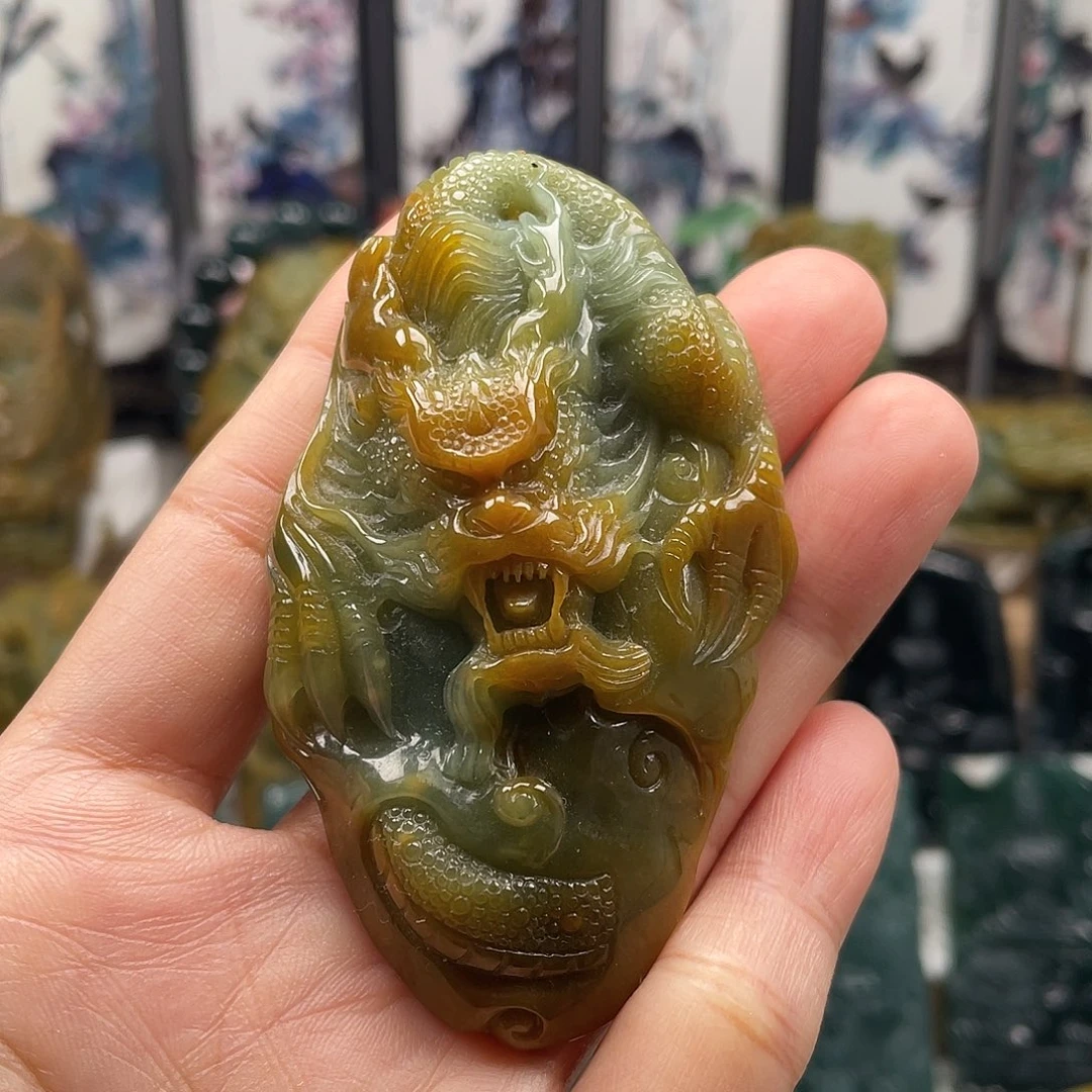 翡翠未镶嵌颈饰天然翡翠a货龙