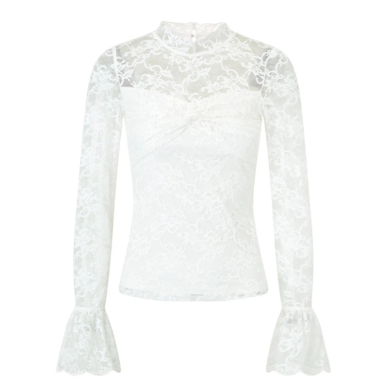 MAXRIENY复古宫廷蕾丝扭结蕾丝雪纺衫上衣MC85TP066A20