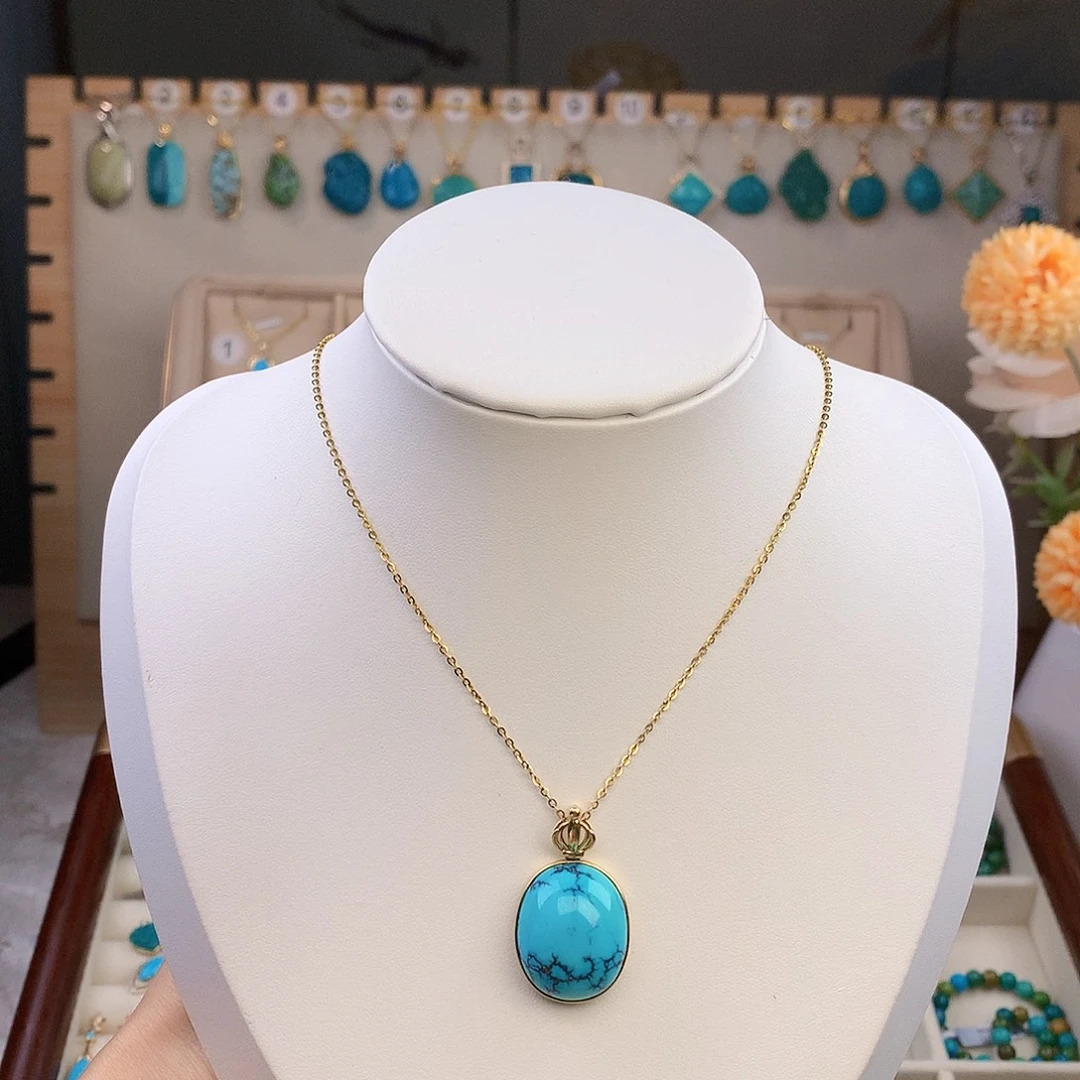 绿松石18K金镶嵌颈饰