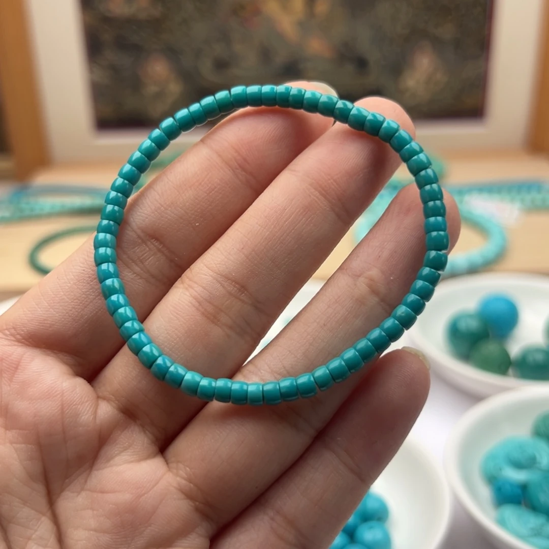 绿松石未镶嵌珠宝奇石卡3.8玉化料