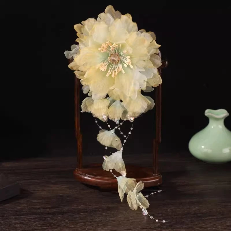 古风汉服头饰发夹花朵流苏超仙发夹国风复古百搭新中式头饰