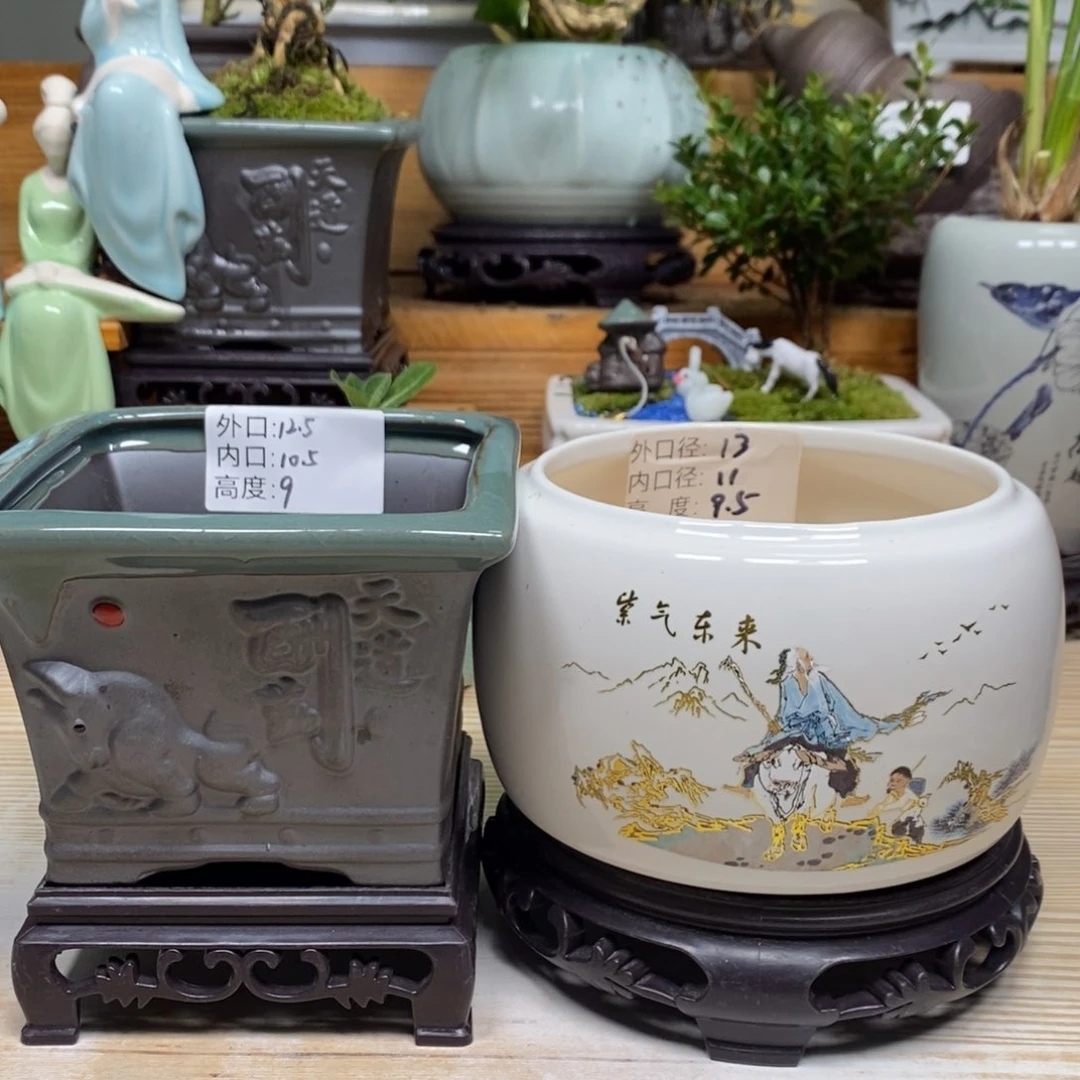 紫砂陶瓷艺术花盆陶瓷