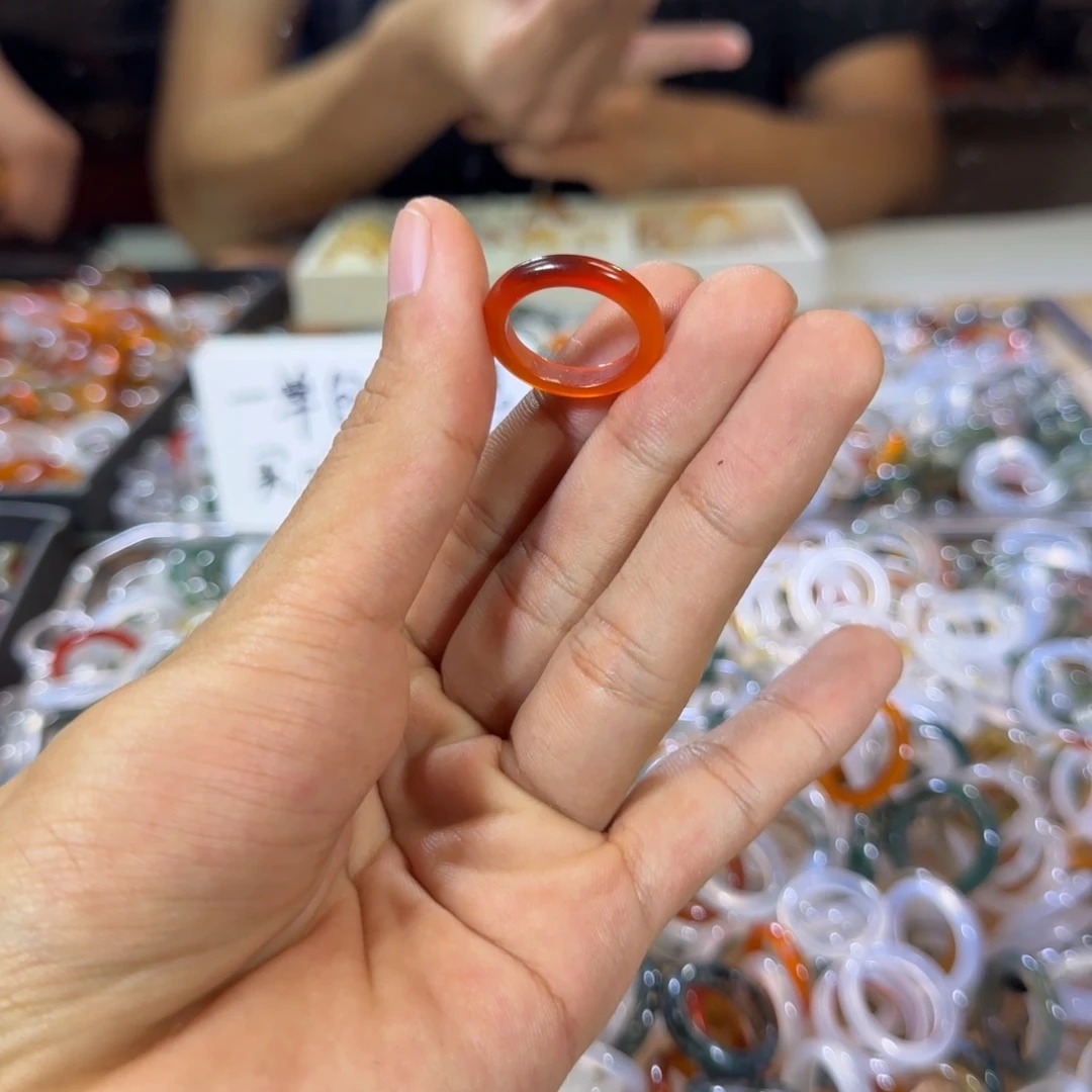 玛瑙/玉髓戒指未镶嵌25号13 圈买三送一有瑕疵