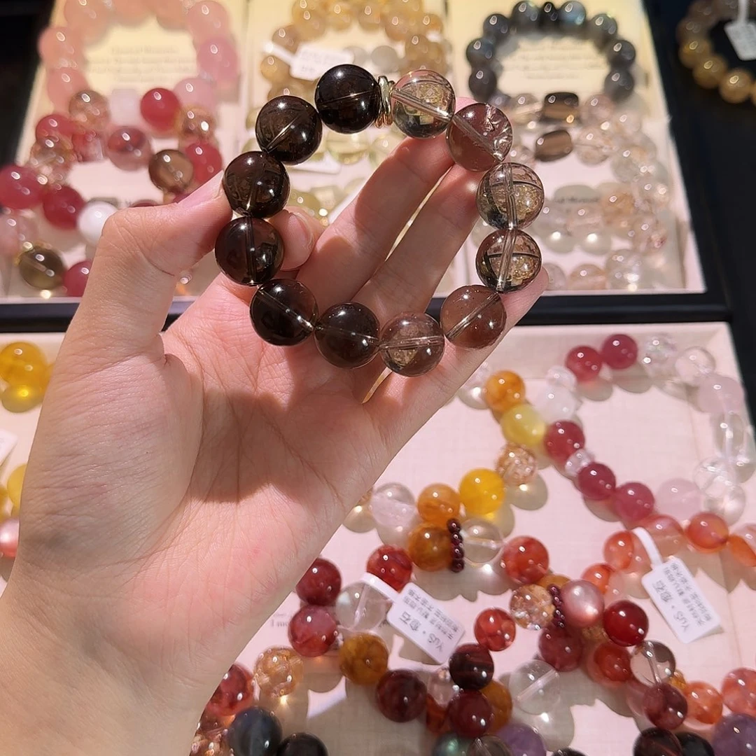 水晶手链未镶嵌瑕疵款茶晶