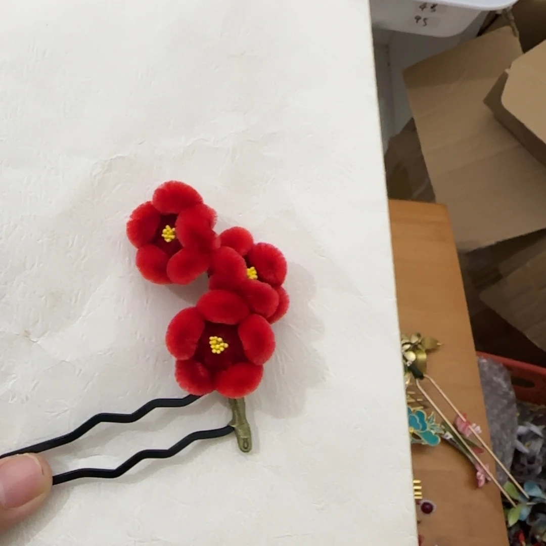 仿珍珠合金绒花现货