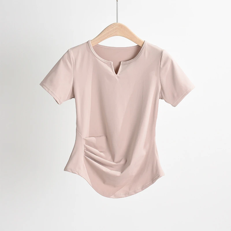 速干训练跑步健身短袖大码瑜伽服透气网球T恤春夏裸感运动上衣女