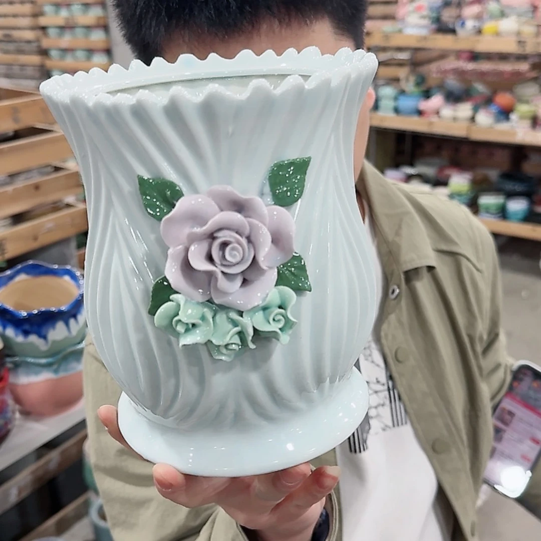 【闪购商品】陶瓷陶瓷多肉花盆有孔