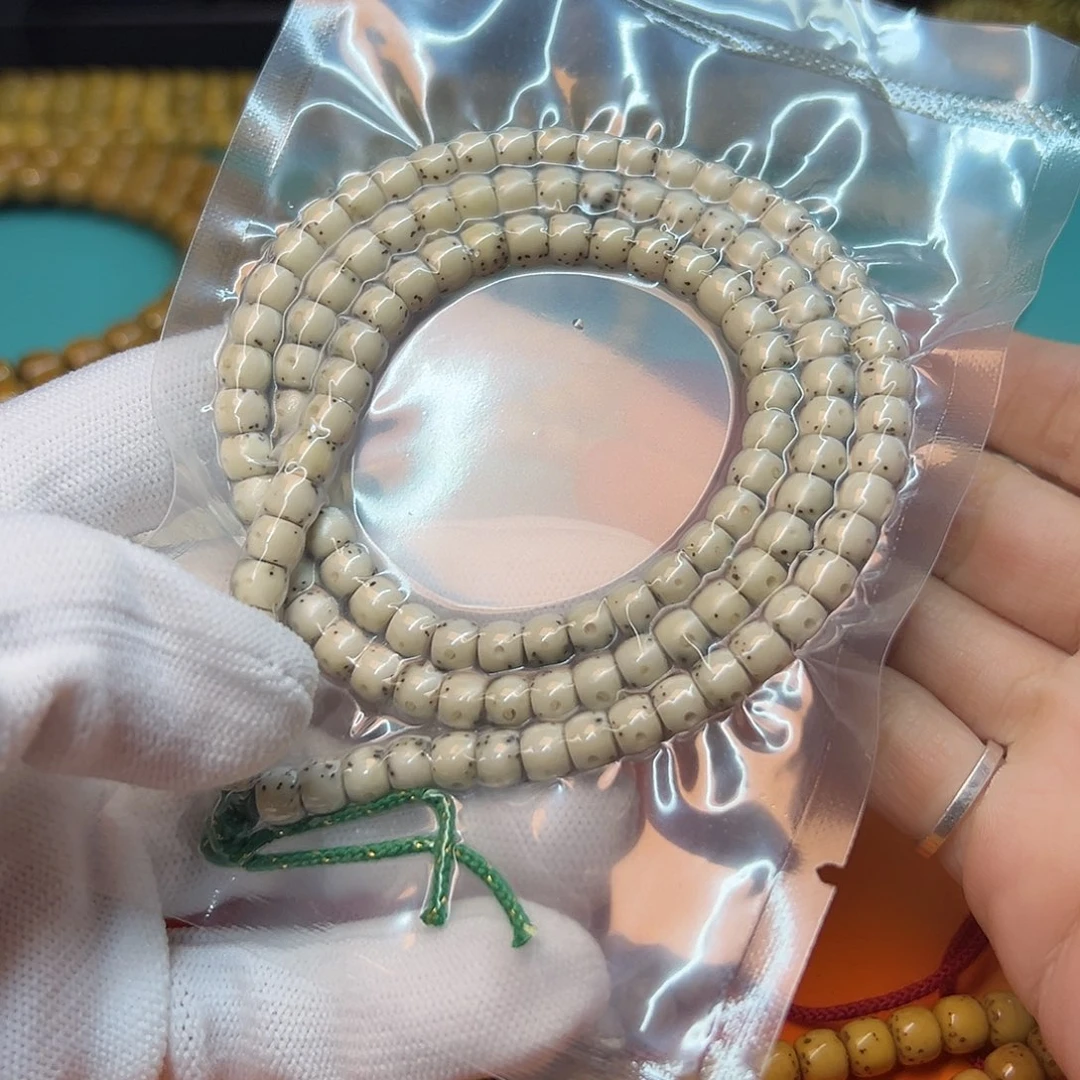 吊坠星月菩提精品绿包白卡6正月鼓珠108