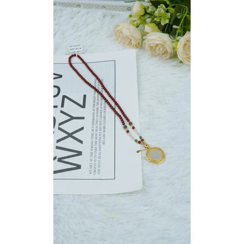 南红项链搭配精美可拆卸吊坠 N009