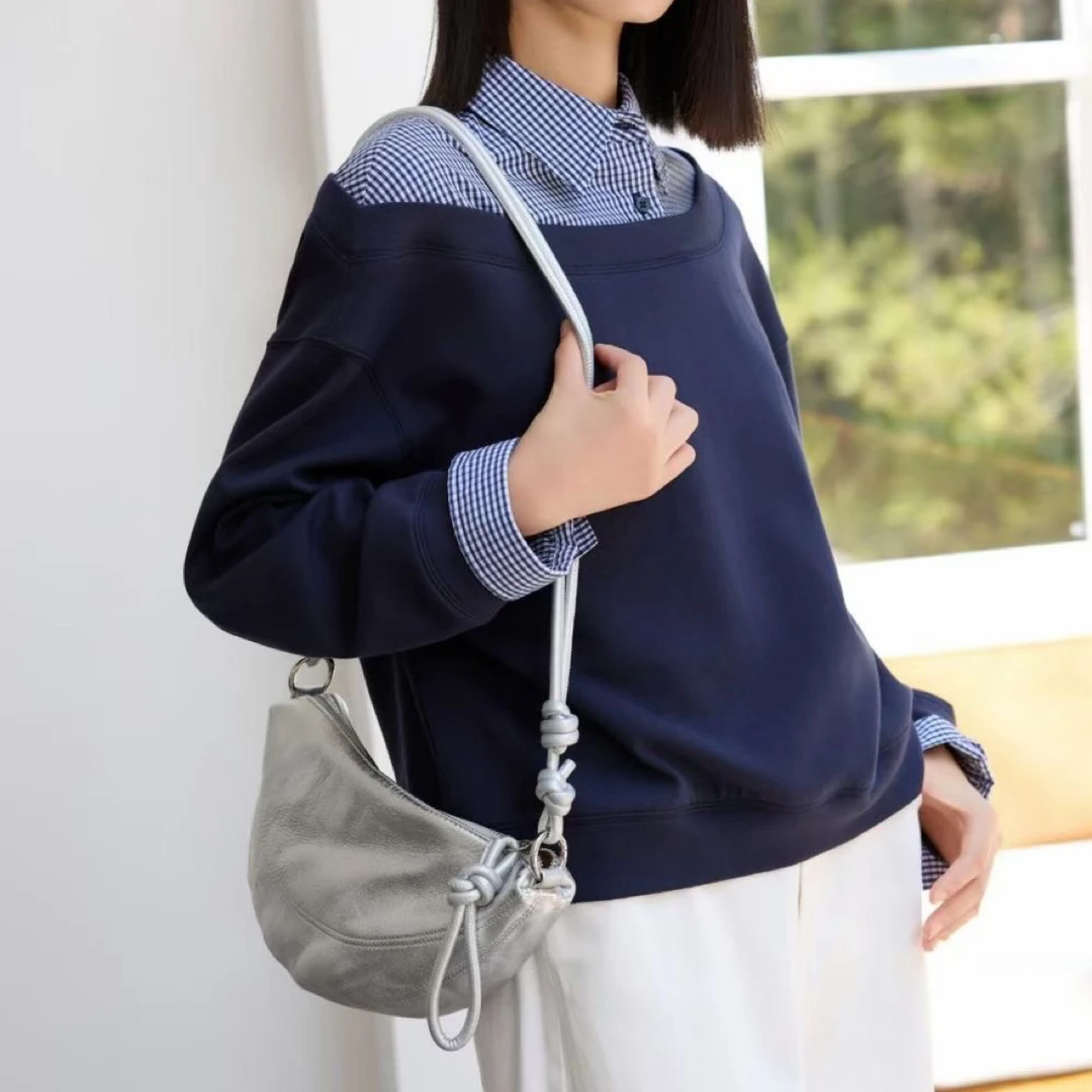 秋季中长款春季时尚长袖拼接休闲风卫衣宽松型女装