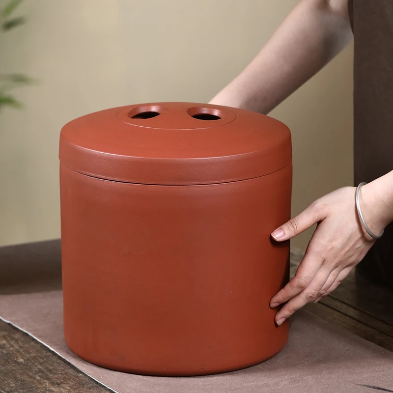 宜兴紫砂茶叶罐大号家用中式防潮密封普洱储存储散茶茶罐普洱茶盒