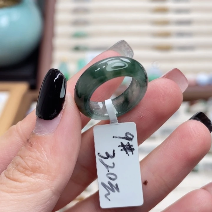 翡翠未镶嵌戒指a03港圈9冰飘花