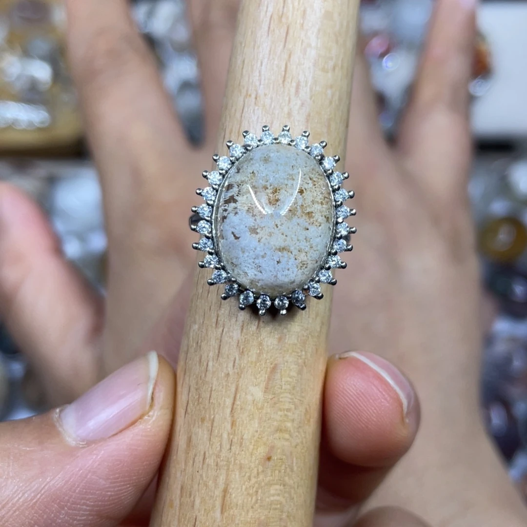 【闪购商品】银S925镶嵌珠宝半成品水晶戒指