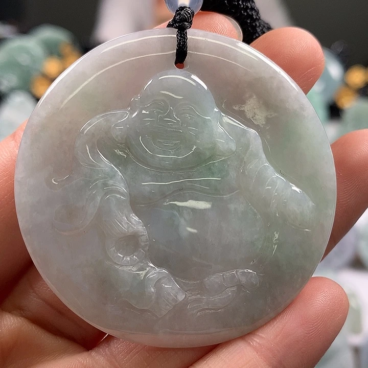 翡翠未镶嵌颈饰逍遥佛福利