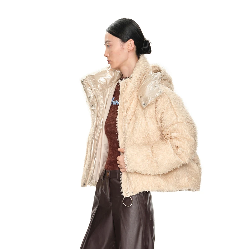 H·GENTEEL荷高新冬女温暖舒适连帽设计GUD43560777