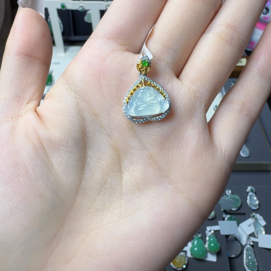 翡翠银S925镶嵌颈饰