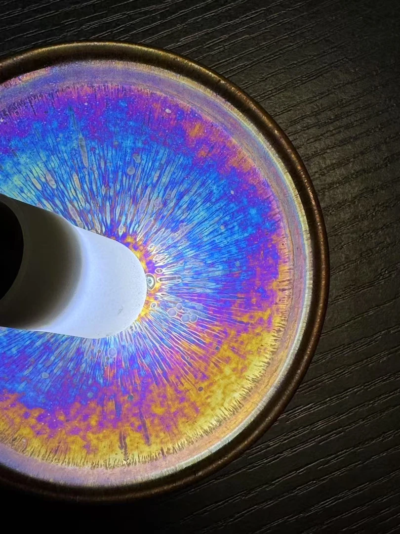 高端茶器七彩流霞耀变主人杯曜变盏杯盏茶