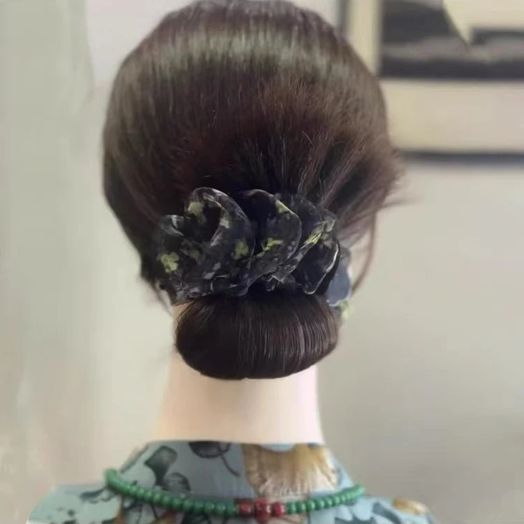 云朵泡泡褶皱碎花丸子头抓夹发饰2025发夹女款2025新款网红爆款