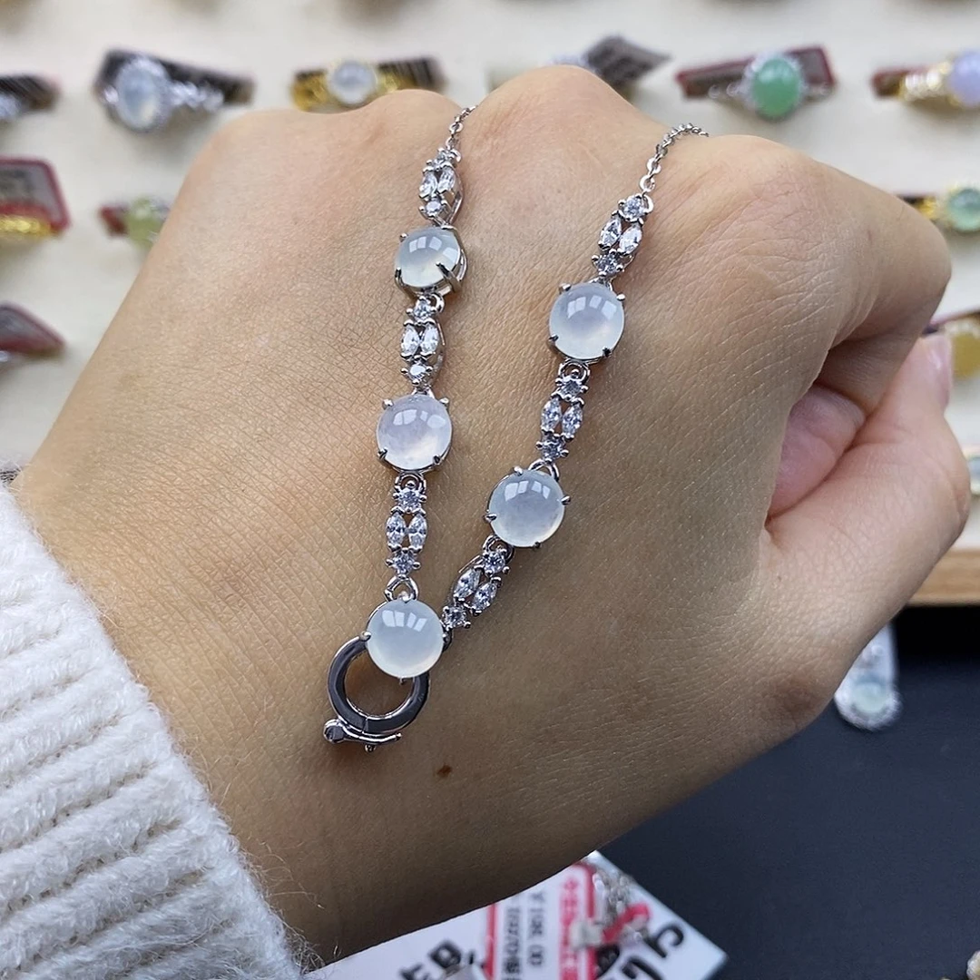 翡翠银S925镶嵌颈饰