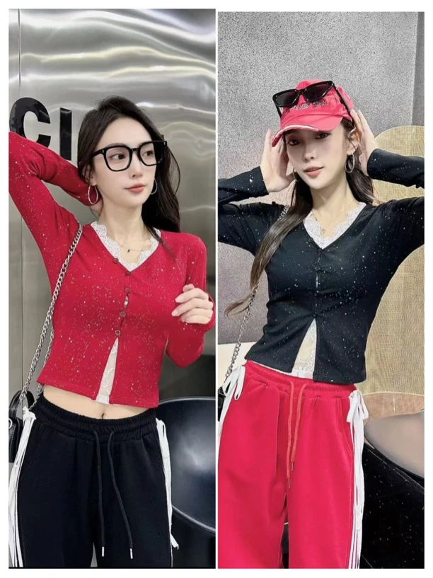 DD新品春秋假2件亮晶晶T恤