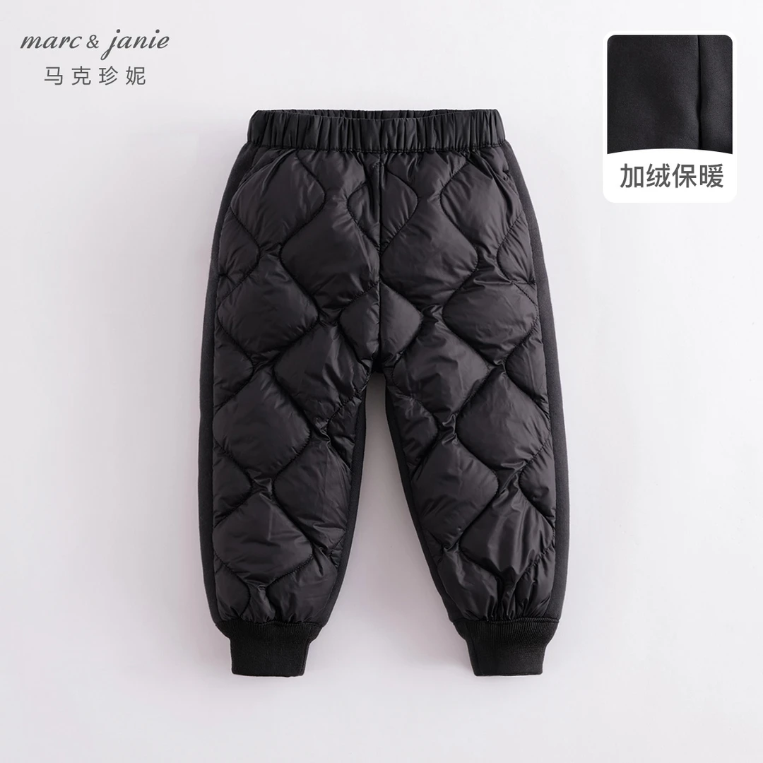 D马克珍妮男女童加绒保暖拼接羽绒裤儿童裤子冬款541893