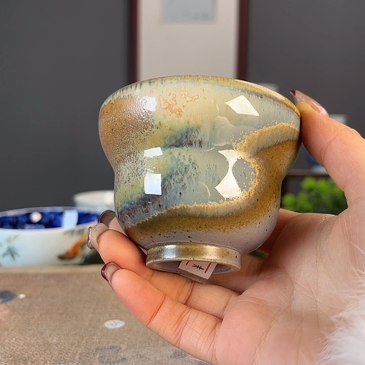 摆件景德柴烧茶杯多人