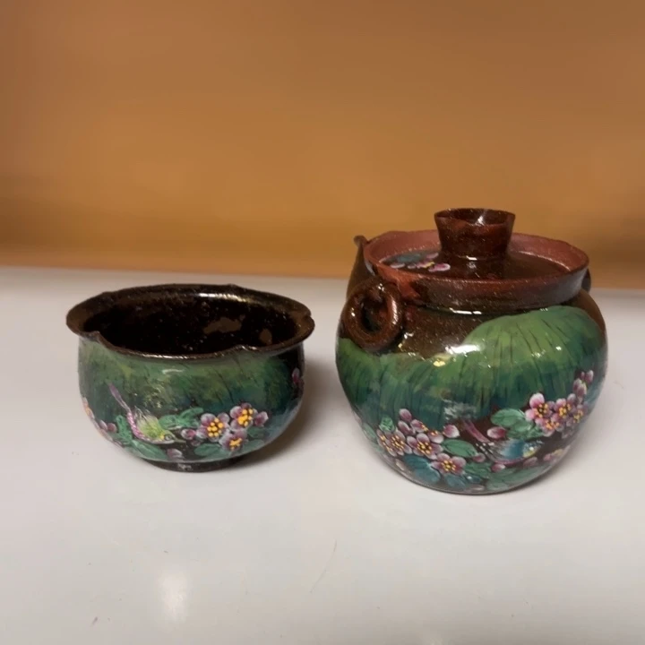 柴烧纯手工手绘陶瓷