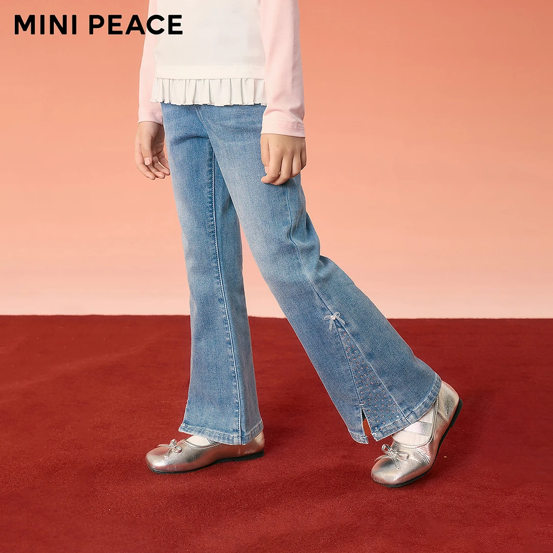 MiniPeace太平鸟童装春新女童牛仔长裤FBHAG111L