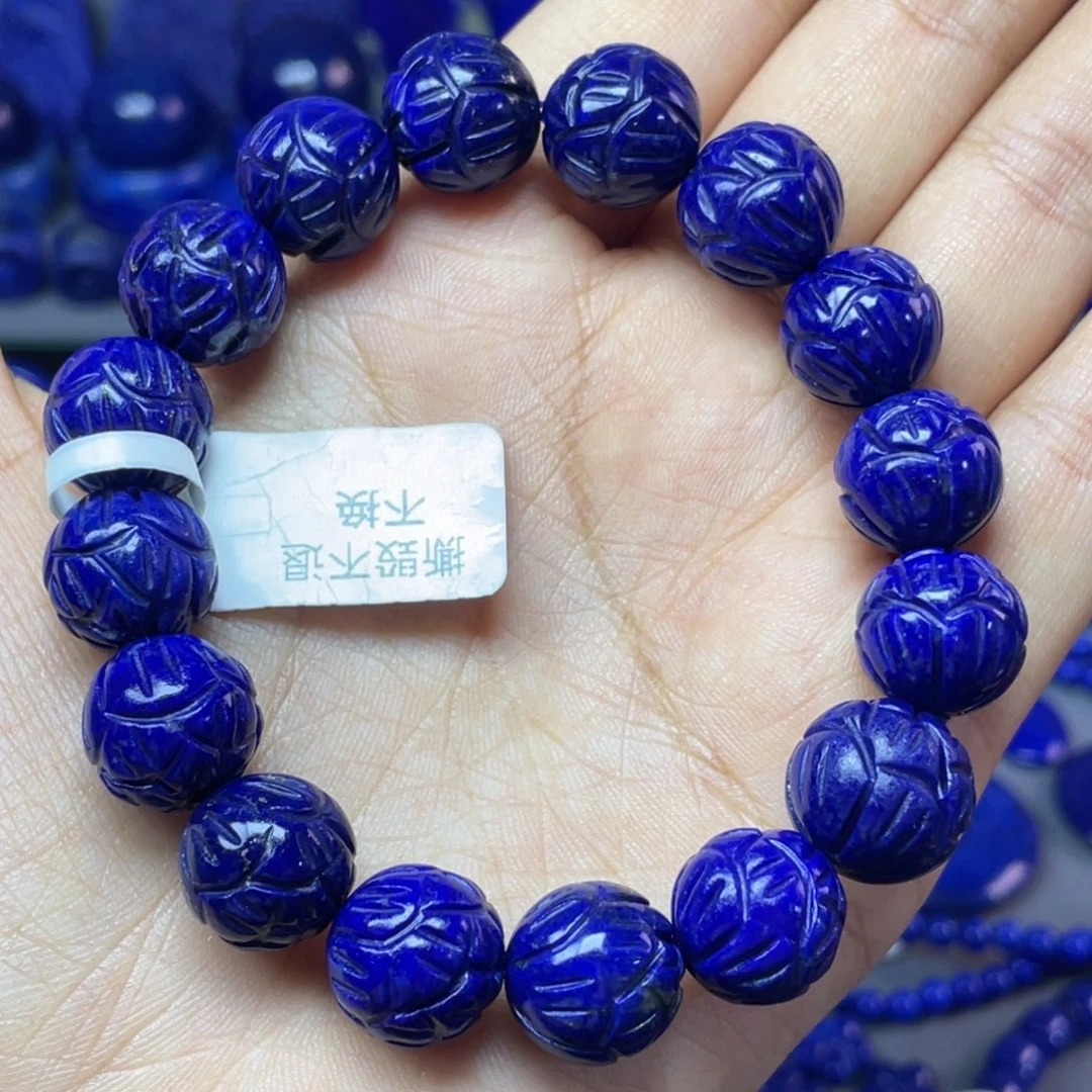 青金石未镶嵌13mm莲花手串