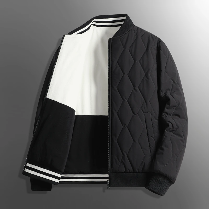 立领棉衣外套男冬季加绒加厚棉服潮牌短款情侣款保暖面包服男款