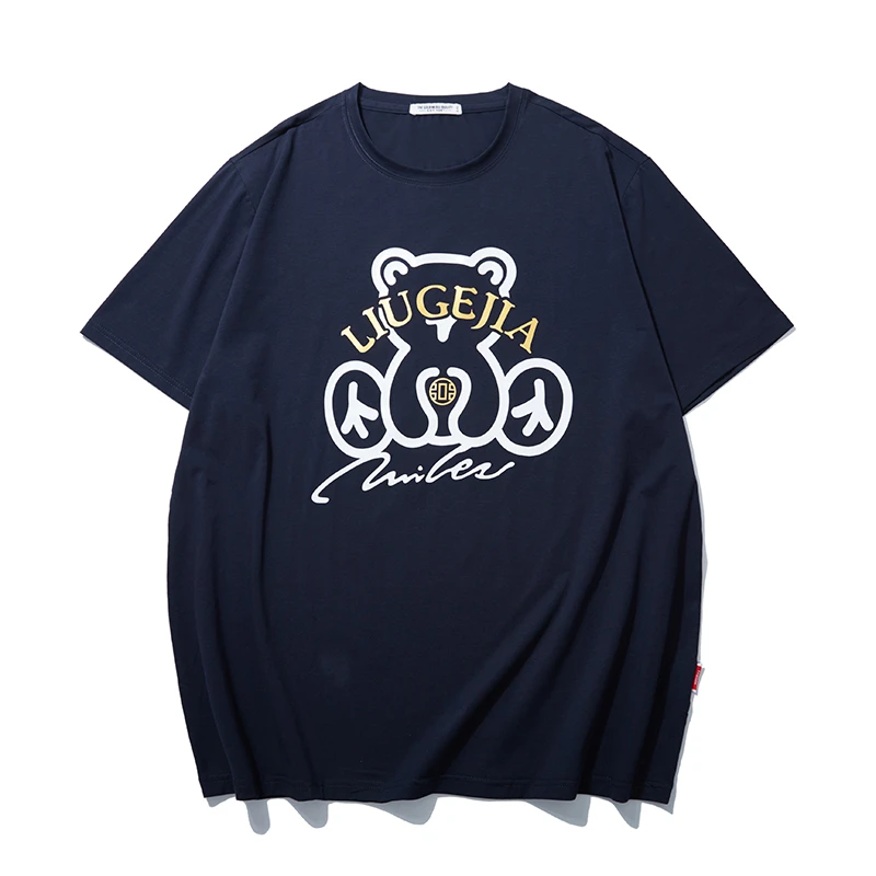 LIUGEJIA/六个加潮牌美式大码男装印花痞帅夏季休闲T恤七色T6317